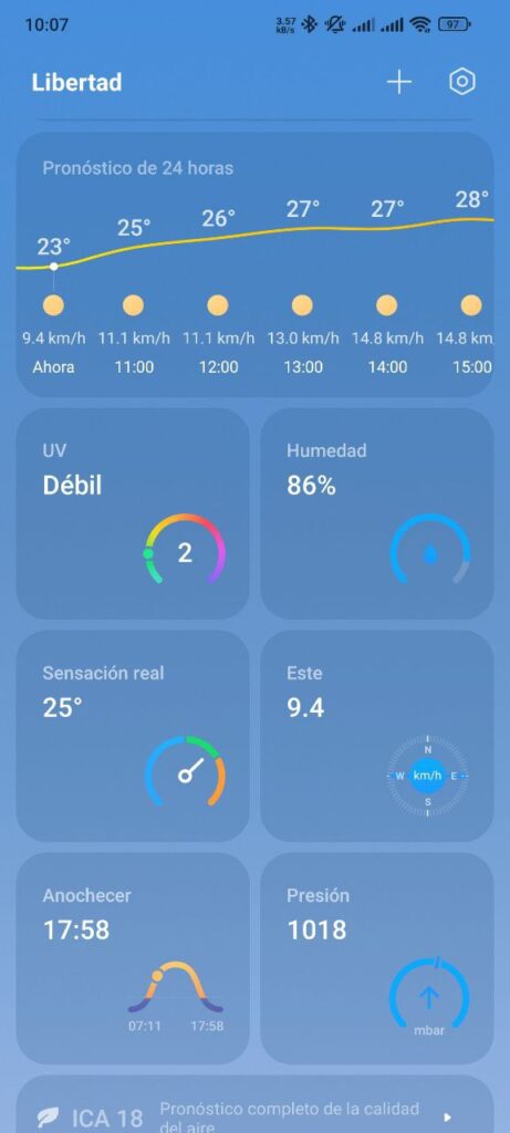 HyperOS nueva app del tiempo