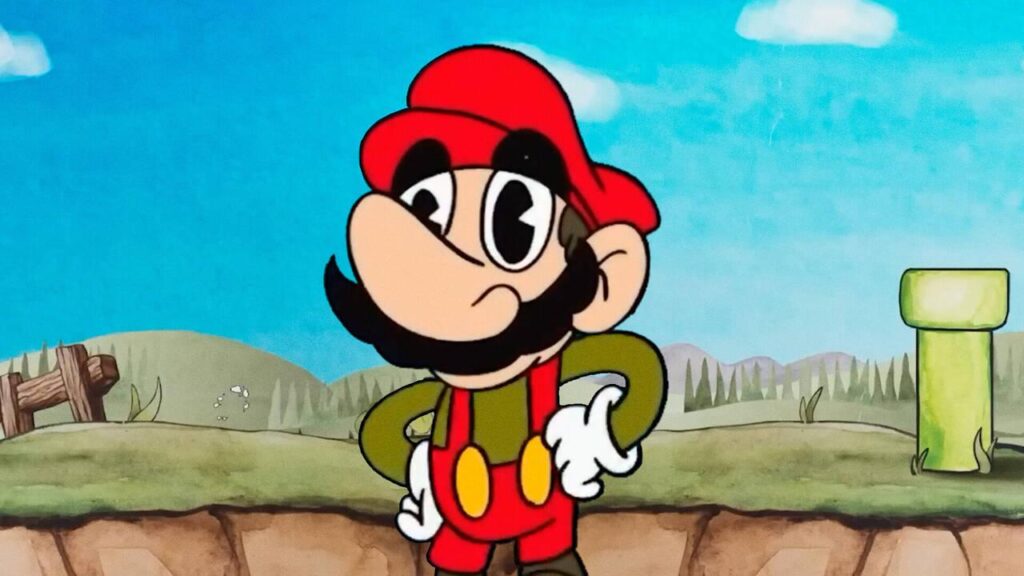 Mario al estilo Cuphead
