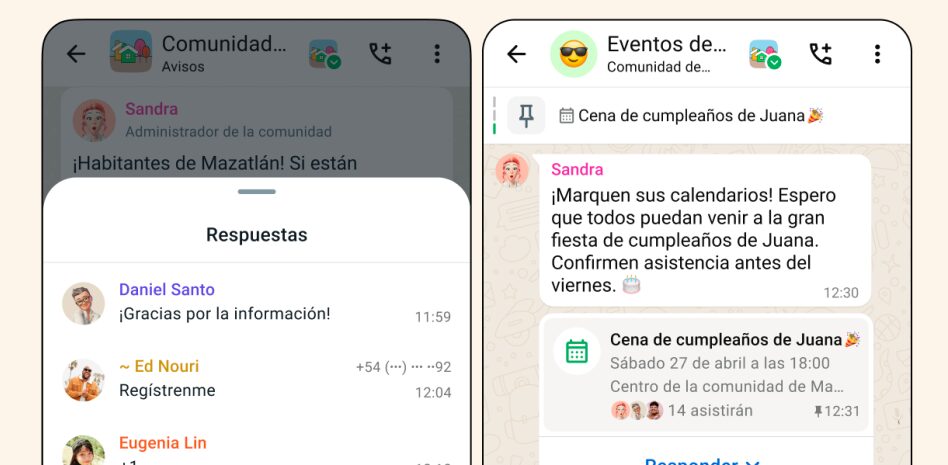 WhatsApp eventos