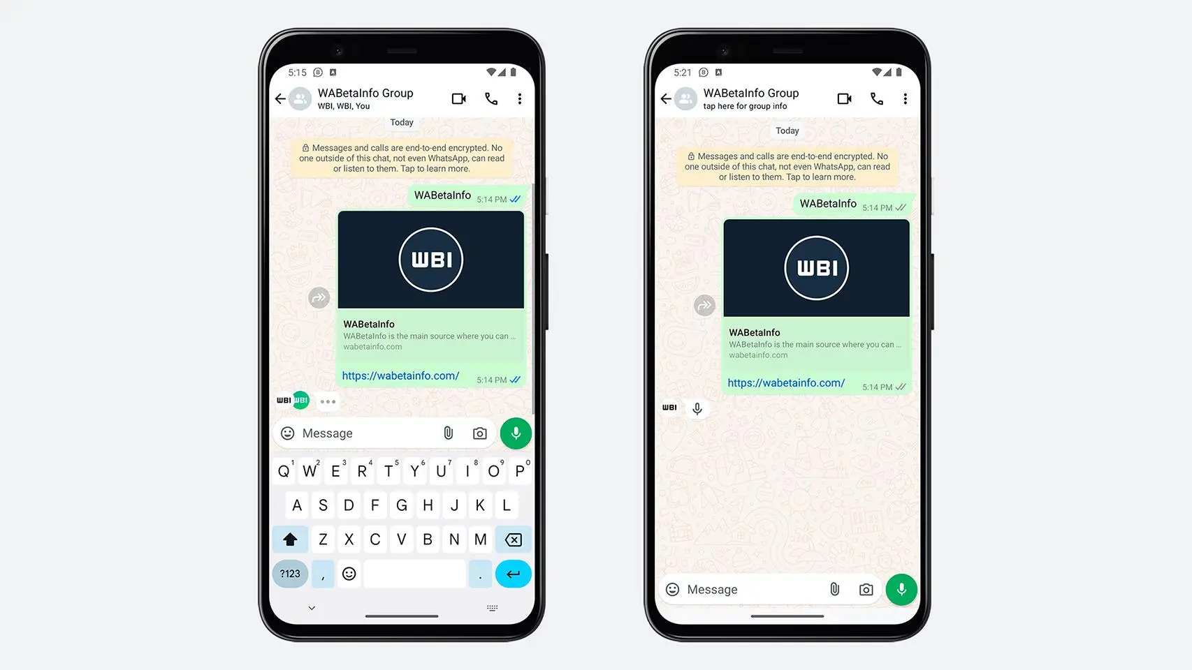 WhatsApp nuevo indicado de escribiendo