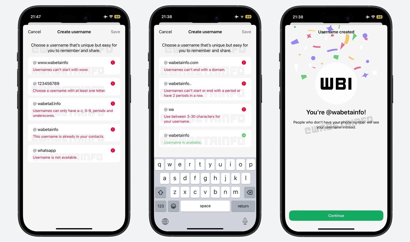 WhatsApp nombres de usuario Foto WaBetaInfo