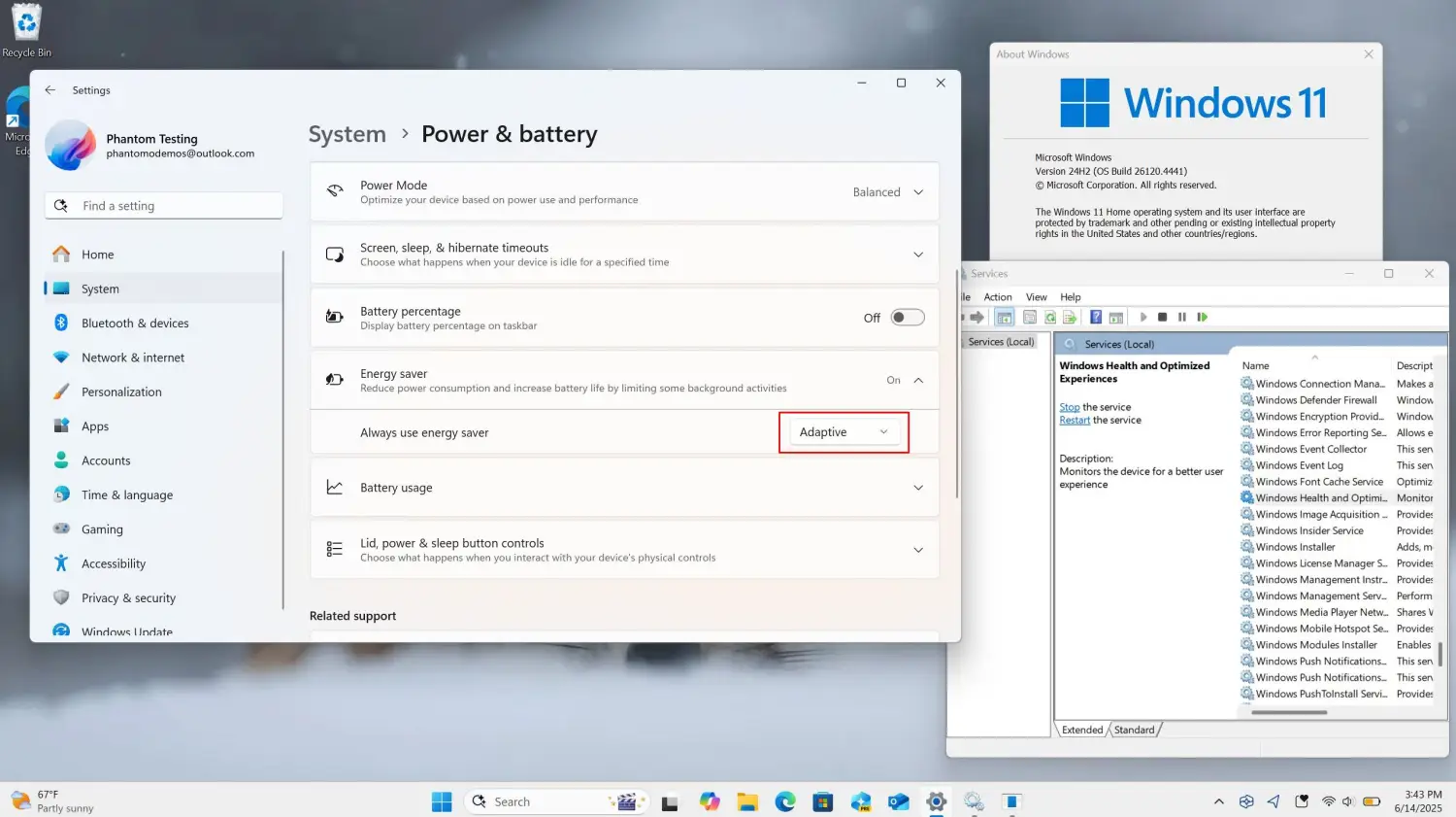 Modo energía adaptable en Windows 11