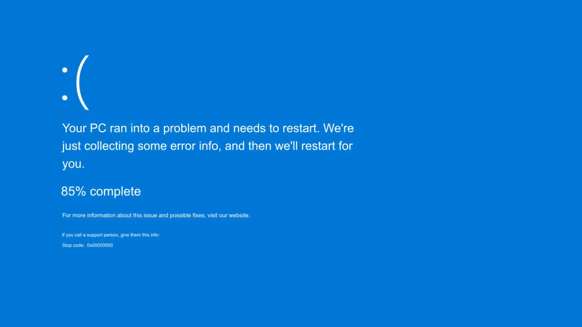 pantalla azul de la muerte Microsoft