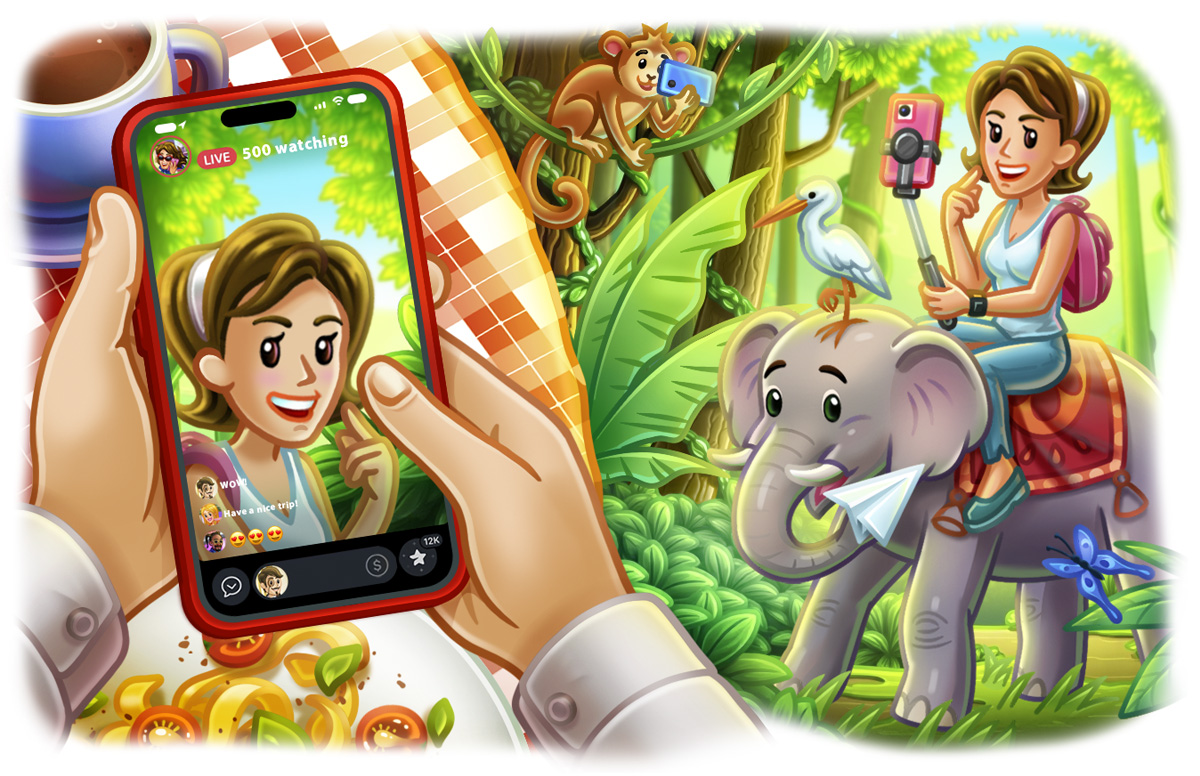 Telegram historias en directo