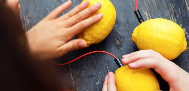 Experimento limon energía LED